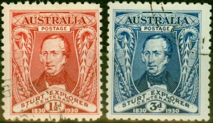 Rare Postage Stamp from Australia 1930 River Murray Set of 2 SG117-118 Fine Used