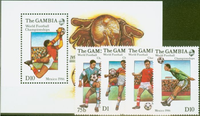 Old Postage Stamp from Gambia 1986 World Cup set of 5 SG645-MS649 V.F MNH