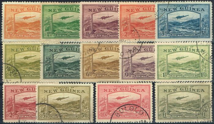Collectible Postage Stamp from New Guinea 1939 Air set of 14 SG212-225 Superb Used Choice Examples