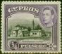 Rare Postage Stamp from Cyprus 1938 3-4pi Black & Violet SG153 Fine Mtd Mint