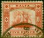 Valuable Postage Stamp from Malta 1899 5d Vermilion SG33 Fine Used (2)