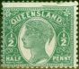 Valuable Postage Stamp from Queensland 1895 1/2d Green SG223 Fine Mtd Mint
