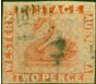 Old Postage Stamp from Western Australia 1860 2d Orange Vermilion SG25 Fine Used