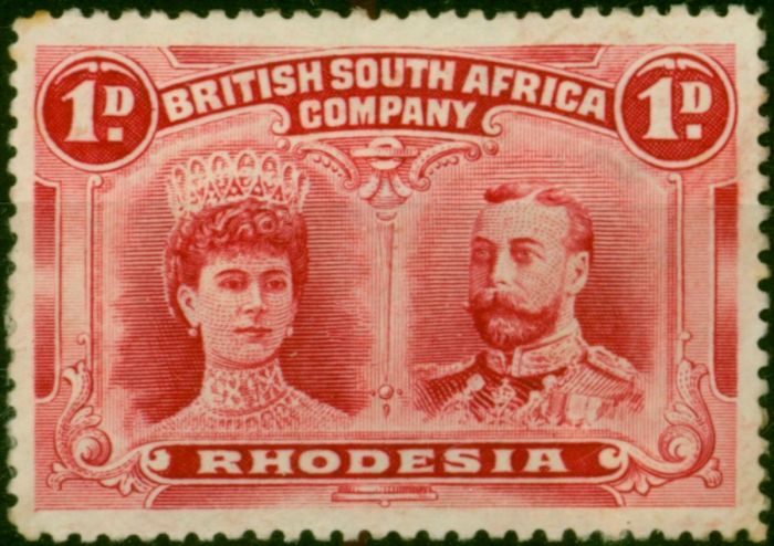 Rhodesia 1910 1d Rose-Red SG125 Good MM King George V (1910-1936) Old Stamps
