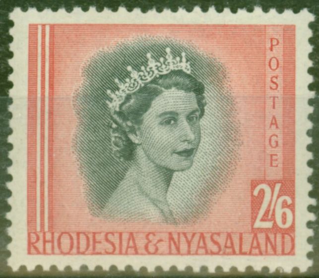 Valuable Postage Stamp from Rhodesia & Nyasaland 1954 2s6d Black & Rose-Red SG12 V.F MNH