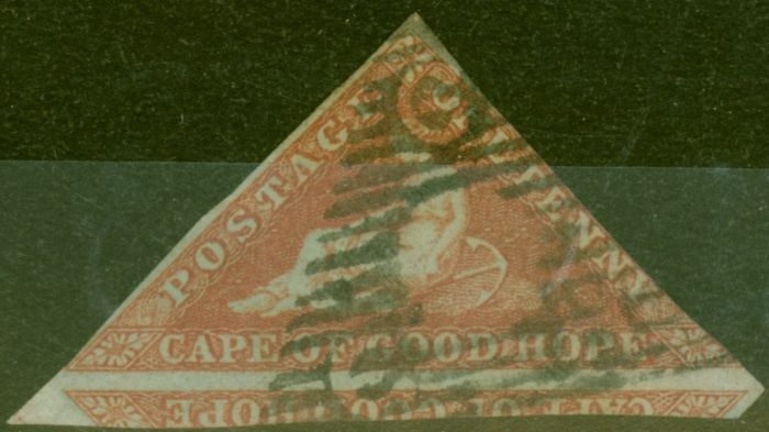 Valuable Postage Stamp from Cape of Good Hope 1853 1d Brick-Red SG3 Fine Used