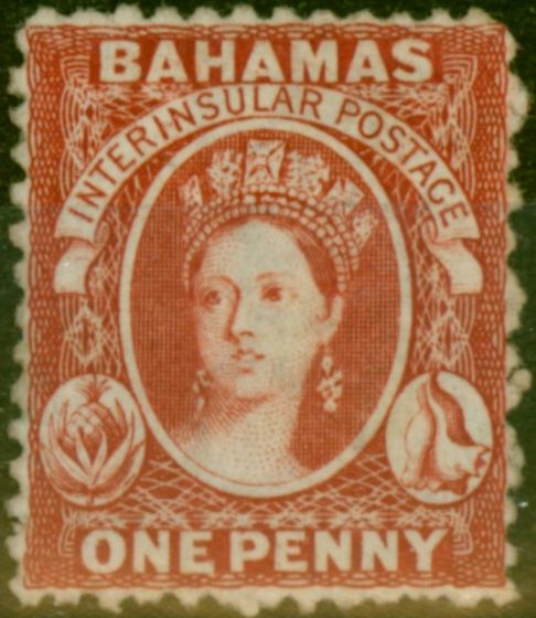 Old Postage Stamp Bahamas 1863 1d Rose-Red SG23 Fine & Fresh Unused