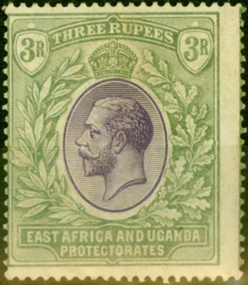 Valuable Postage Stamp from East Africa KUT 1921 3R Violet & Green SG73 Good Mtd Mint
