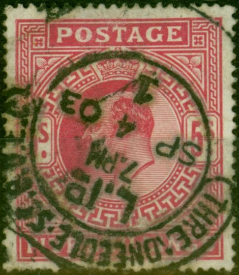 Collectible Postage Stamp GB 1902 5s Bright Carmine SG263 Fine Used