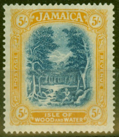Collectible Postage Stamp from Jamaica 1923 5s Blue & Pale Dull Orange SG105a Superb MNH