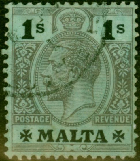 Collectible Postage Stamp Malta 1914 1s White Back SG81 Fine Used