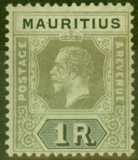 Rare Postage Stamp from Mauritius 1921 1R on Emerald Green SG201a Fine MNH