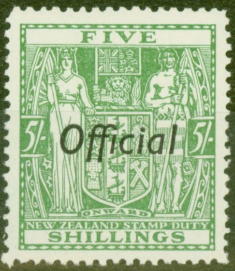 Old Postage Stamp from New Zealand 1943 5s Green SG0133 V.F MNH