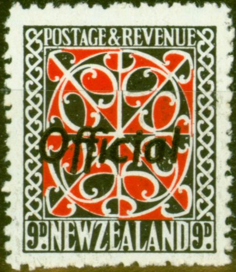 Rare Postage Stamp New Zealand 1943 9d Scarlet & Black SG0130 Fine Mint Never Hinged