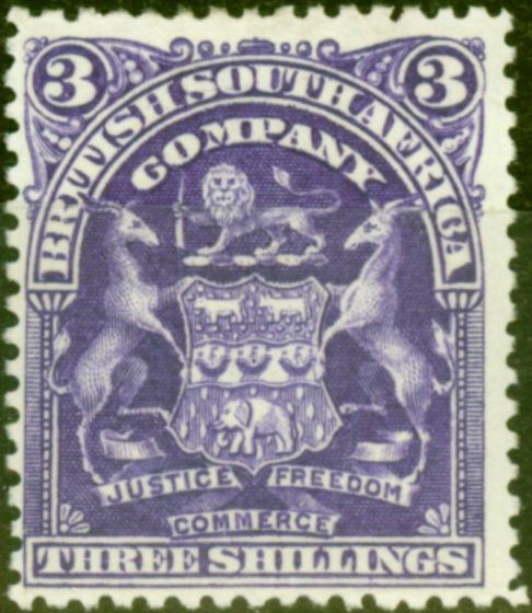 Collectible Postage Stamp from Rhodesia 1902 3s Deep Violet SG86 Fine & Fresh Mtd Mint