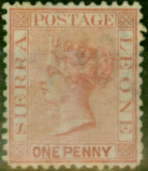 Rare Postage Stamp Sierra Leone 1872 1d Rose-Red SG7 Good MM (2)
