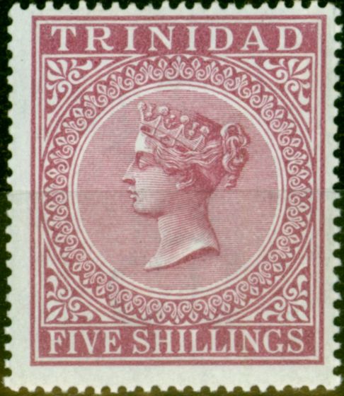 Rare Postage Stamp from Trinidad 1894 5s Maroon SG113 Very Fine MNH Choice Example
