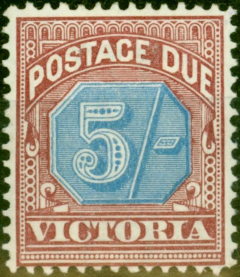 Collectible Postage Stamp from Victoria 1890 5s Dull Blue & Brown-Lake SGD10 Fine Mtd Mint (2)