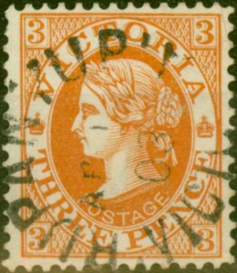 Collectible Postage Stamp from Victoria 1901 3d Dull Orange-Brown SG389var Wmk Inverted V.F.U
