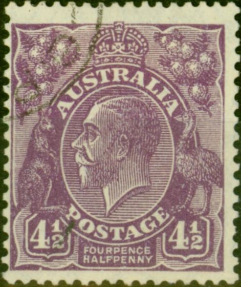 Collectible Postage Stamp Australia 1928 4 1/2d Violet SG103 P.13.5 x 12.5 Fine Used