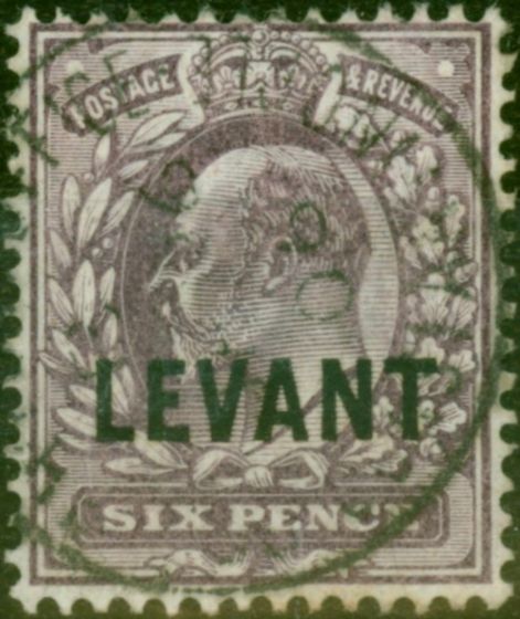 Valuable Postage Stamp British Levant 1905 6d Slate-Purple SGL9 Fine Used Stamp