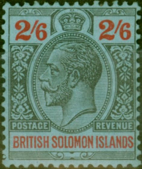 British Solomon Islands 1927 2s6d Black & Red-Blue SG50 Fine MM  King George V (1910-1936) Old Stamps