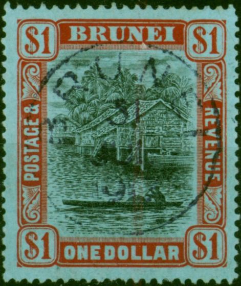 Brunei 1912 $1 Black & Red-Blue SG46 V.F.U  King George V (1910-1936) Old Stamps