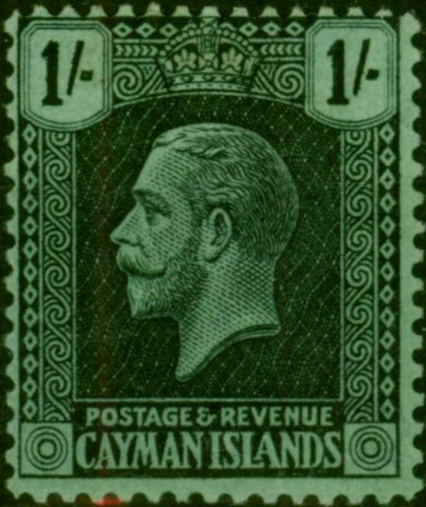 Cayman Is 1921 1s Black-Green SG63x Wmk Reversed Fine & Fresh LMM Scarce  King George V (1910-1936) Collectible Stamps