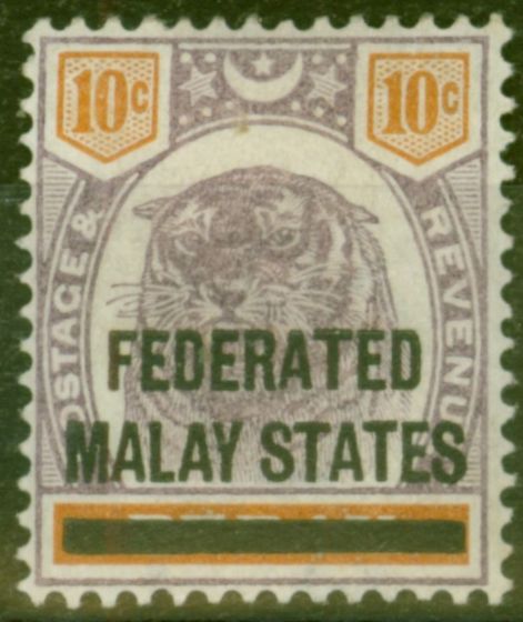 Valuable Postage Stamp from Fed of Malay States 1900 5c Dull Purple & Orange SG10 Fine Mtd Mint