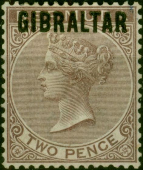 Gibraltar 1886 2d Purple-Brown SG3 Fine & Fresh LMM  Queen Victoria (1840-1901) Collectible Stamps