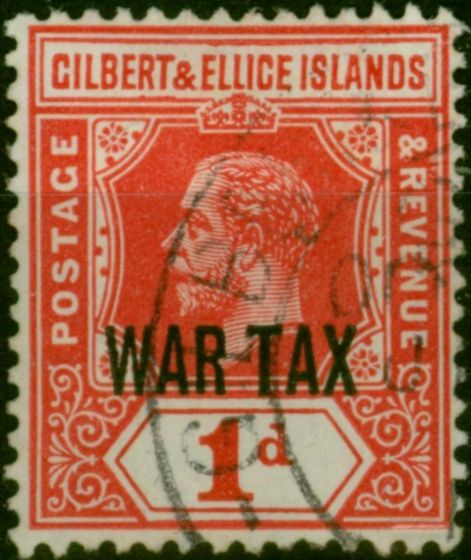 Gilbert & Ellice Islands 1918 War Tax SG26 Fine Used  King George V (1910-1936) Old Stamps