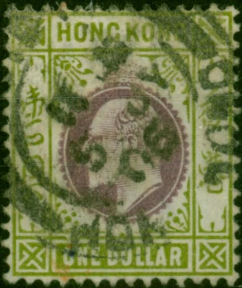 Hong Kong 1903 $1 Purple & Sage-Green SG72 Fine Used. King Edward VII (1902-1910) Used Stamps