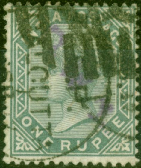 Collectible Postage Stamp from India 1874 1R Slate SG79 Good Used