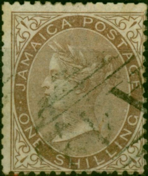 Jamaica 1860 1s Yellow-Brown SG6 Good Used Queen Victoria (1840-1901) Old Stamps