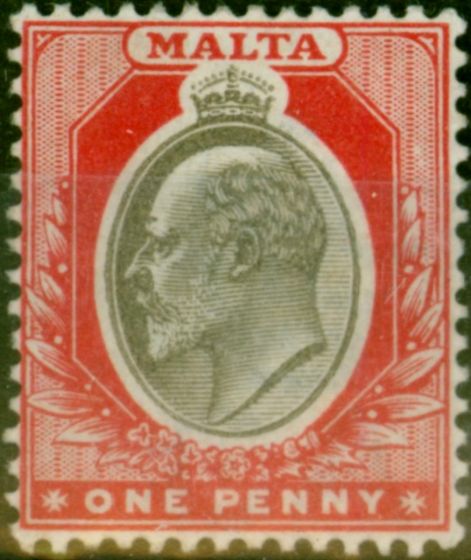 Collectible Postage Stamp Malta 1903 1d Blackish Brown & Red SG39 Fine MM