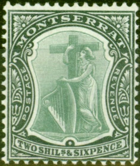 Valuable Postage Stamp from Montserrat 1903 2s6d Green & Black SG22 V.F & Fresh Very Lightly Mtd Mint
