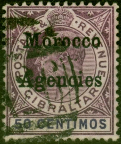 Old Postage Stamp Morocco Agencies 1905 50c Purple & Violet SG28 Fine Used