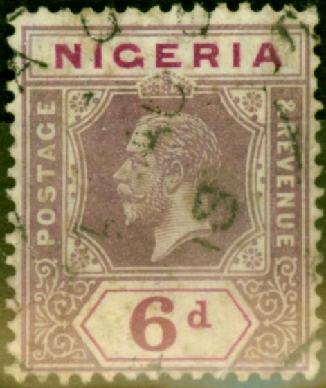 Collectible Postage Stamp from Nigeria 1914 6d Dull & Bright Purple SG7 Good Used