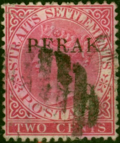 Perak 1891 2c Bright Rose SG19a Good Used . Queen Victoria (1840-1901) Used Stamps