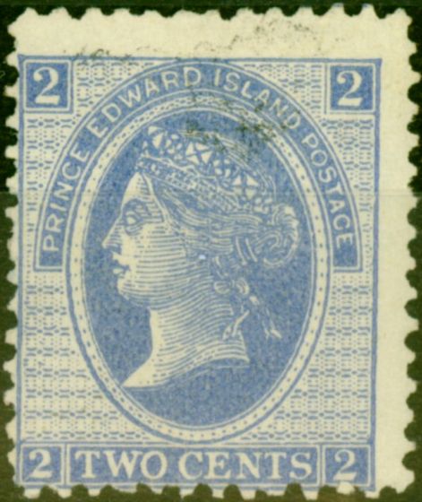 Old Postage Stamp from Prince Edward Island 1872 2c Blue SG38 Fine Lightly Used