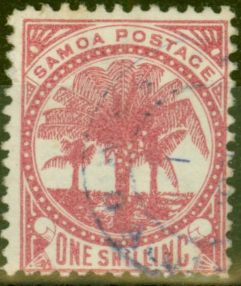 Old Postage Stamp from Samoa 1886 1s Rose SG25 P.12.5 Fine Used (3)