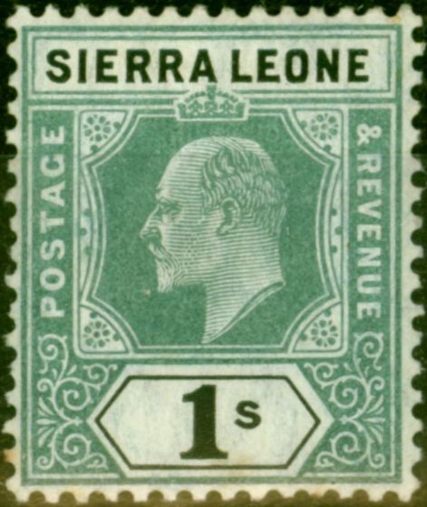 Collectible Postage Stamp from Sierra Leone 1903 1s Green & Black SG82 Fine Lightly Mtd Mint