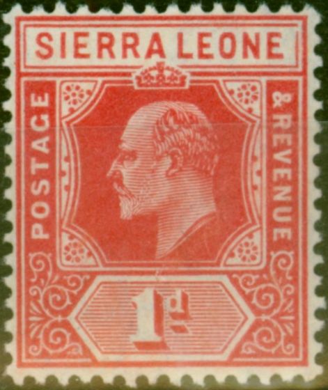 Collectible Postage Stamp Sierra Leone 1907 1d Red SG100a Fine MM