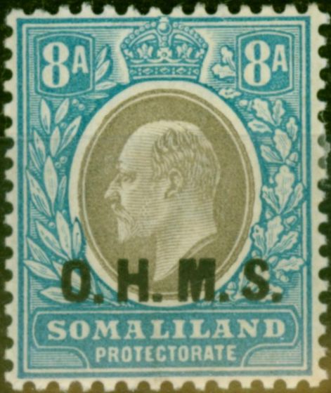 Collectible Postage Stamp Somaliland 1904 8a Grey-Black & Pale Blue SG013 Fine MM