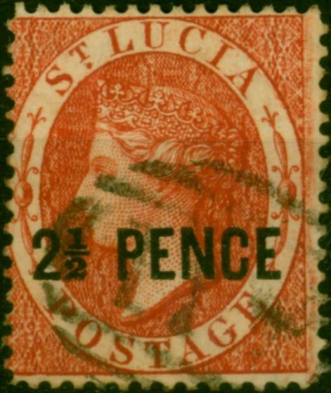 Valuable Postage Stamp St Lucia 1881 2 1/2d Brown-Red SG24 Fine Used (3)