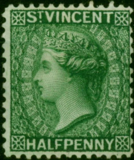 St Vincent 1885 1/2d Green SG47x Wmk Reversed Fine Unused  Queen Victoria (1840-1901) Collectible Stamps