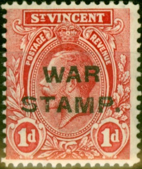 Rare Postage Stamp from St Vincent 1916 1d Red SG122 Fine Mtd Mint
