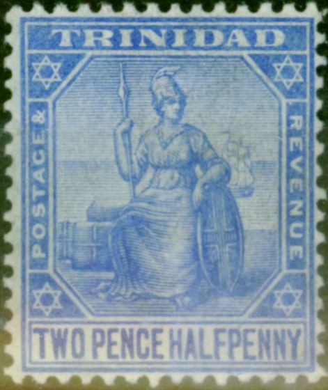 Old Postage Stamp Trinidad 1906 2 1-2d Blue SG137 Fine MM