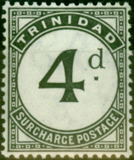 Old Postage Stamp from Trinidad 1929 4d Black SGD21 Fine Lightly Mtd Mint