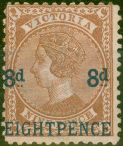 Old Postage Stamp from Victoria 1876 8d on 9d Lilac-Brown-Pink SG191 Fine Mtd Mint Scarce